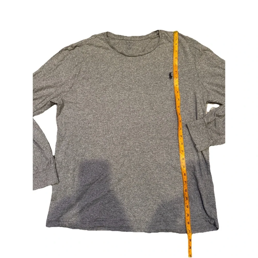 Polo‎ Ralph Lauren Shirt Mens XLarge Grey Custom Fit Long Sleeve Crew Neck
